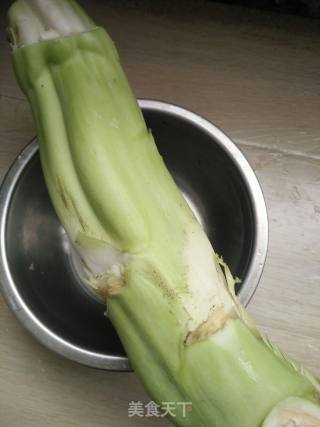 菜心炒肉丝的做法步骤：1