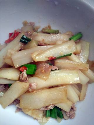 菜心炒肉丝的做法步骤：8