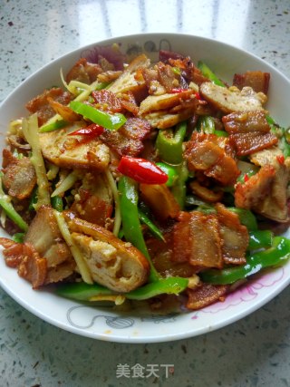 青椒五花肉片的做法步骤：10