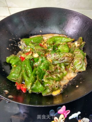 咸蛋黄虎皮椒的做法步骤：8