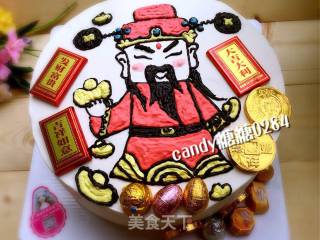 财神爷水果奶油蛋糕的做法步骤：9