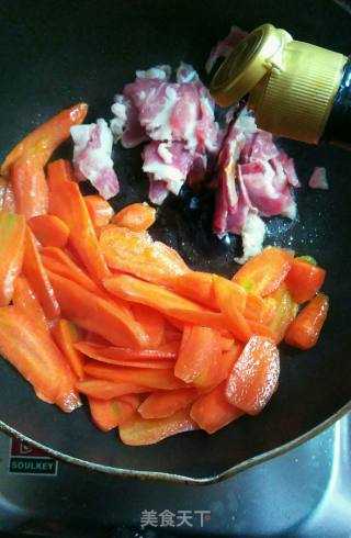 胡萝卜炒肉的做法步骤：3