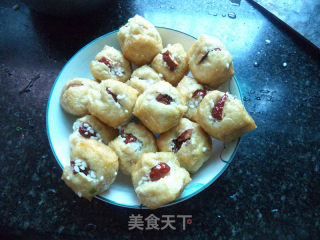 香甜糯米酿炸豆腐的做法步骤：5