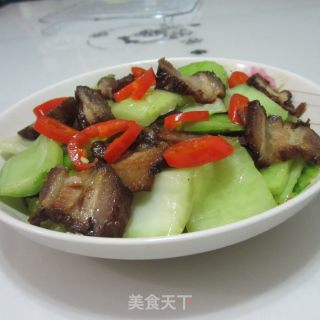 大块白菜炒腊肉的做法步骤：10
