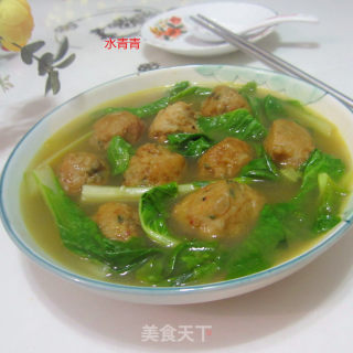 小白菜丸子汤的做法步骤：7