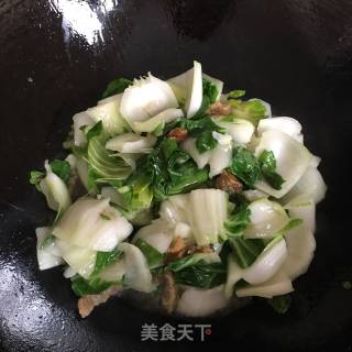 油渣炒青菜的做法步骤：5