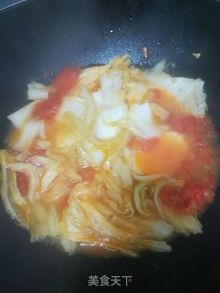 大白菜炒蕃茄的做法步骤：3