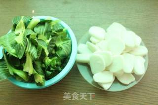 #妈妈的味道#青菜年糕汤的做法步骤：2