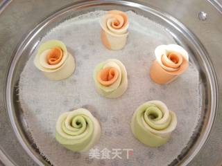 蔬菜汁花式馒头的做法步骤：4