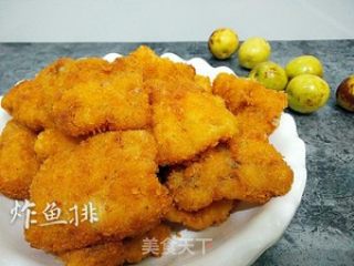 外脆里嫩炸鱼排的做法步骤：3