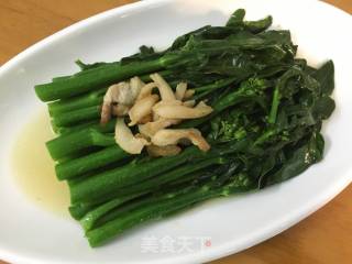 猪油渣炒芥蓝菜的做法步骤：10