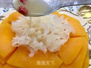 #吉祥年菜#金银满屋福满仓~椰香南瓜蒸银耳的做法步骤：12