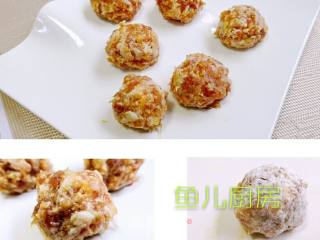 碧波包心丸子──“鱼儿厨房”私房菜的做法步骤：5