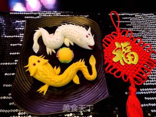 双龙戏珠花样馒头的做法步骤：14