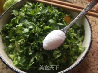 香菜摊鸡蛋的做法步骤：5