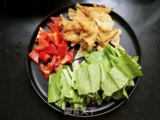 油麦菜烩腐皮的做法步骤：7