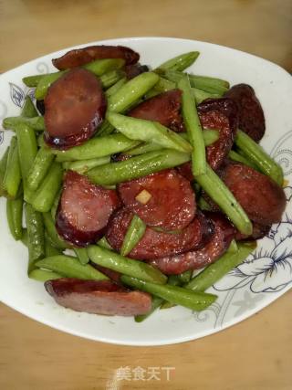 腊肠炒豆角的做法步骤：6