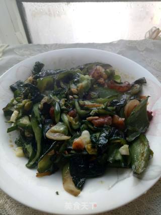 小炒冻黄瓜片的做法步骤：4