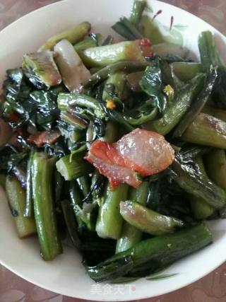 腊肉炒菜苔的做法步骤：9