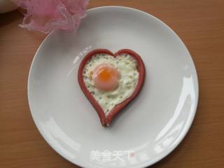 爱心火腿鸡蛋的做法步骤：9