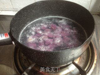 紫淮山汤圆的做法步骤：2