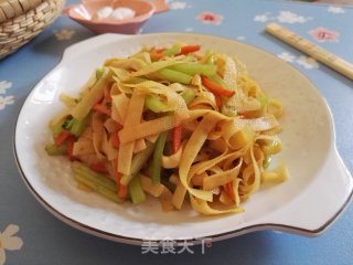 素炒豆皮的做法步骤：9