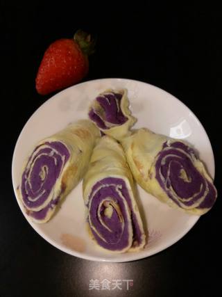 宝宝辅食＃紫薯鸡蛋卷的做法步骤：8
