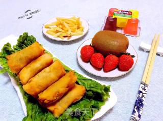 酥炸豆沙春卷的做法步骤：9