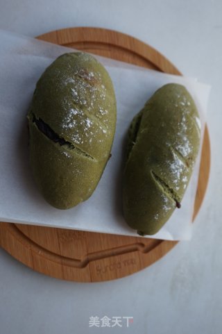 #花样美食#抹茶蜜豆面包的做法步骤：8