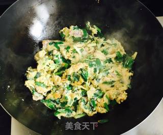 皮皮虾肉炒鸡蛋的做法步骤：5