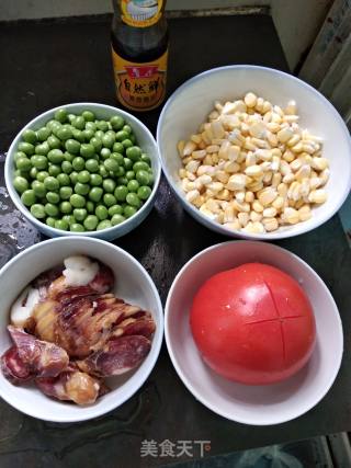 【花样美食】懒人版～腊肠焖饭的做法步骤：1