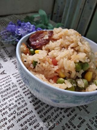 【花样美食】懒人版～腊肠焖饭的做法步骤：6