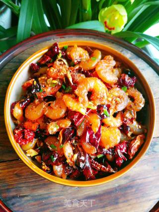 辣炒虾肉干的做法步骤：7