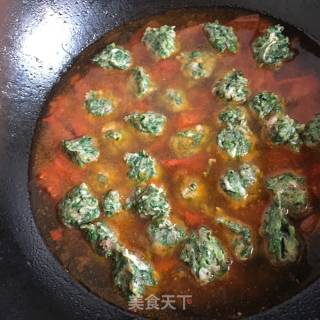 春来野菜香之番茄荠菜肉丸汤的做法步骤：19