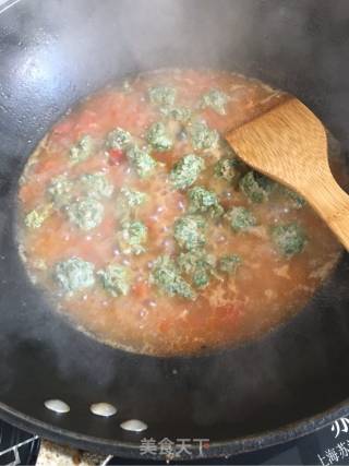 春来野菜香之番茄荠菜肉丸汤的做法步骤：21