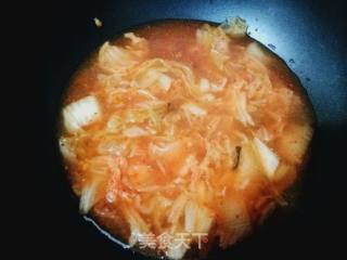 泡菜煮方便面的做法步骤：5
