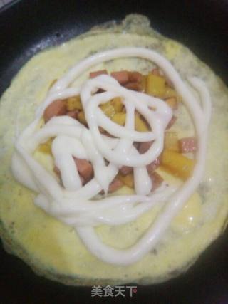 菜椒火腿鸡蛋盒子的做法步骤：7