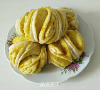 姜黄花卷的做法步骤：16