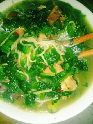 菠菜腊肉原汤挂面的做法步骤：9