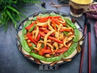 #春季野菜#彩豆菜椒鸡肉丝的做法步骤：13