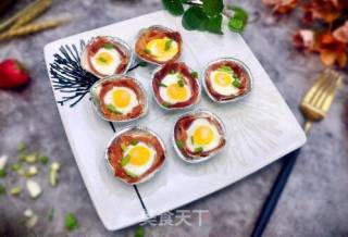 #春日美味#原味培根鹌鹑太阳蛋的做法步骤：11