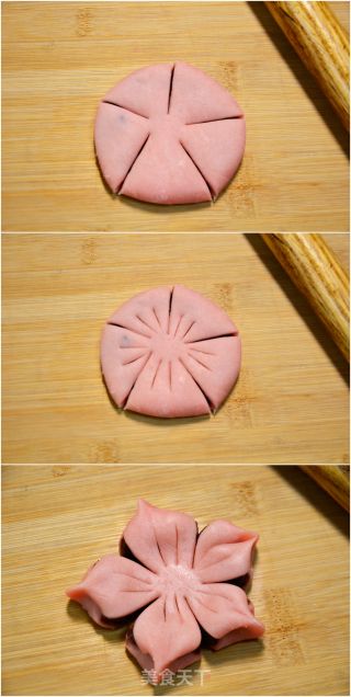 红豆沙桃花酥的做法步骤：10