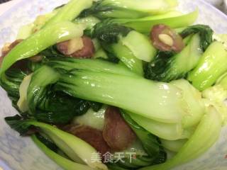 腊肠青菜的做法步骤：5