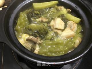 苦瓜酸菜腩肉煲的做法步骤：9
