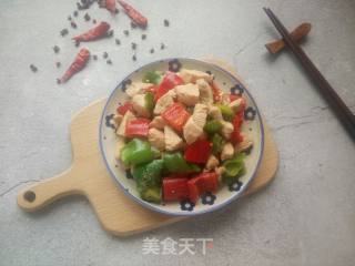 彩椒炒鸡胸的做法步骤：9