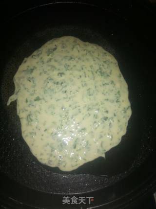 春季野菜～茼蒿鸡蛋饼的做法步骤：3