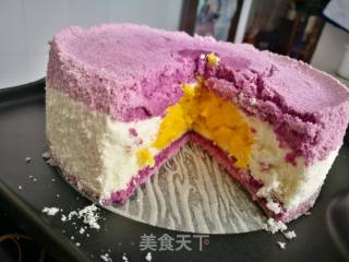奶黄馅紫薯松糕的做法步骤：9