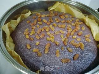 黑米面豆沙发糕的做法步骤：16