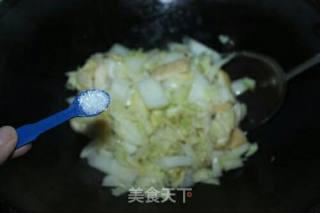 白菜炒小油方的做法步骤：6
