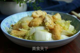 白菜炒小油方的做法步骤：7